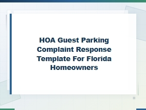 Responding to Hoa Guest Parking Complaints in Florida