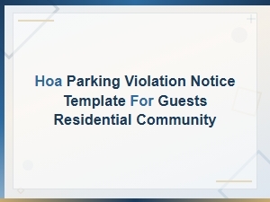 Hoa Guest Parking Violation Notice Template for Residents
