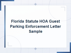 Florida Hoa Guest Parking Violation Notice Template